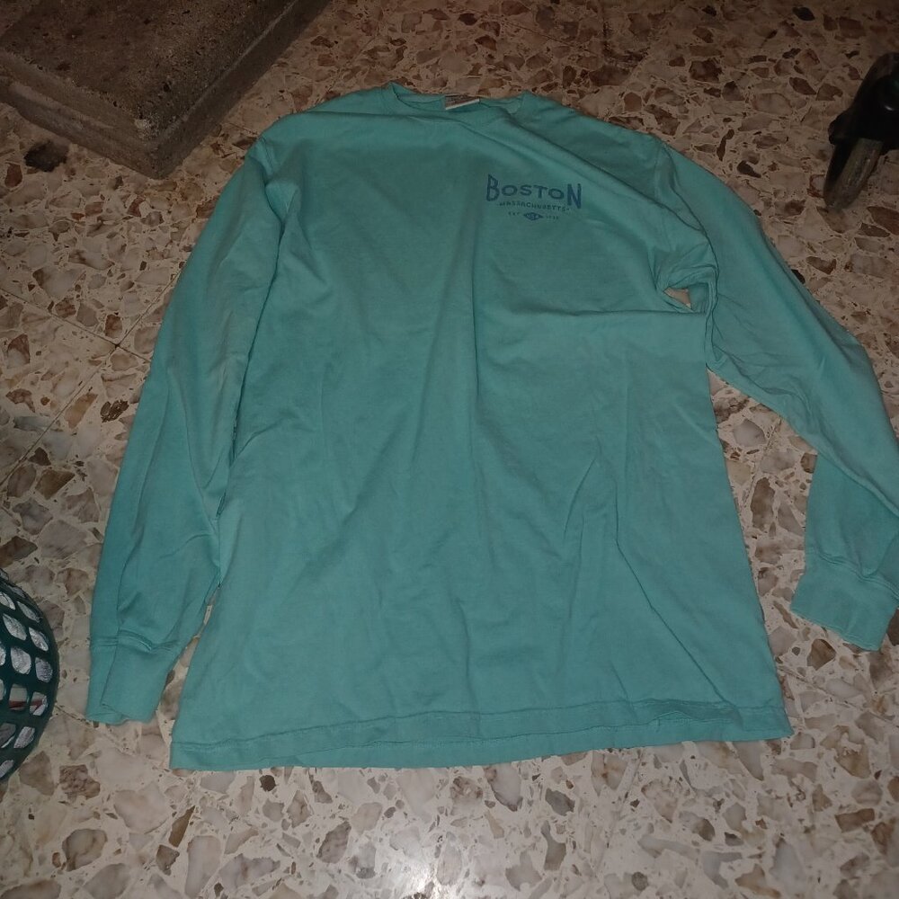 Comfort Wash Long Sleeve Boston Tee Medium Teal